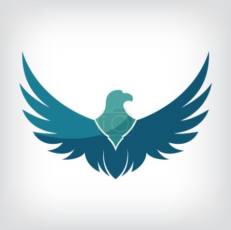 Téléchargez les illustrations : Symbole de l'aigle, dessin de l'emblème, illustration de l'aigle attaquant. - en licence libre de droit
