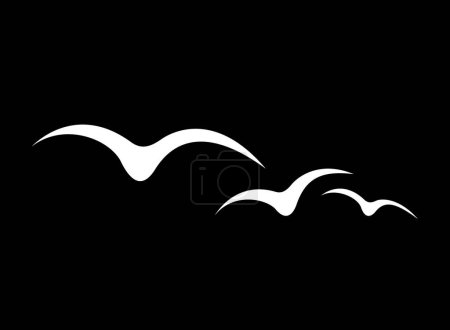 Illustration for Flying birds silhouette vector, birds illustration. - Royalty Free Image
