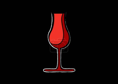 Téléchargez les illustrations : Symbole Wine Design sur fond noir - en licence libre de droit