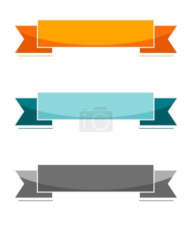 Illustration for Vintage Styled Ribbons Collection. Abstract three banners. - Royalty Free Image