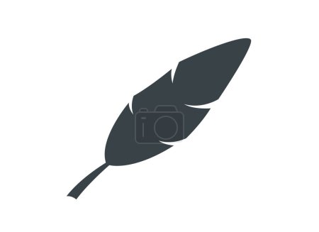 Illustration for Feather icon. Feather logo isolated on white background. Flat vector illustration. Logo on white background - Royalty Free Image