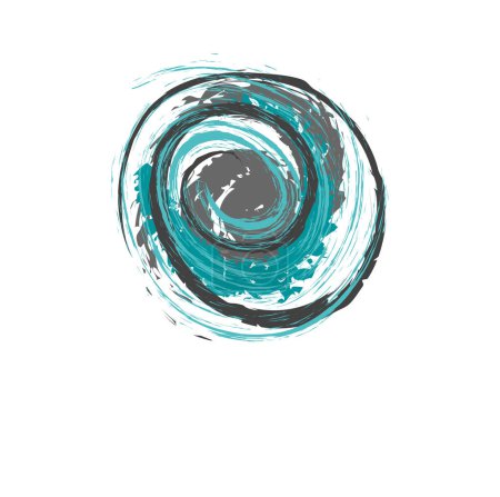 Ilustración de Icono del logotipo del círculo. Logotipo vectorial vintage azul y gris para empresas sociales, web, medios de comunicación y otras empresas. - Imagen libre de derechos