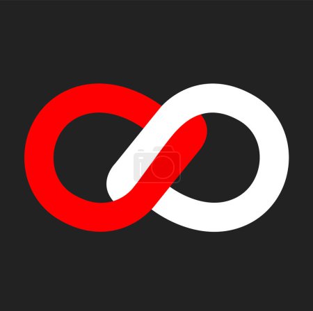 Ilustración de Símbolo infinito, diseño, logotipo del vector abstracto. Logotipo infinito círculo abstracto - Imagen libre de derechos