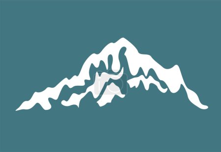 Ilustración de Icono de vector de montaña aislado sobre fondo azul - imagen estilizada. - Imagen libre de derechos