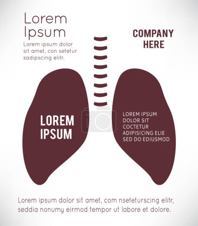 Illustration for Lungs vector icon, the silhouette of the vector - Royalty Free Image