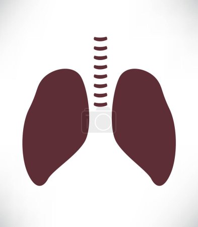 Illustration for Lungs vector icon, the silhouette of the vector - Royalty Free Image