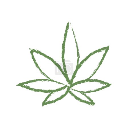 Téléchargez les illustrations : Cannabis marijuana chanvre feuille plat symbole ou logo design. Illustration synthétique. - en licence libre de droit