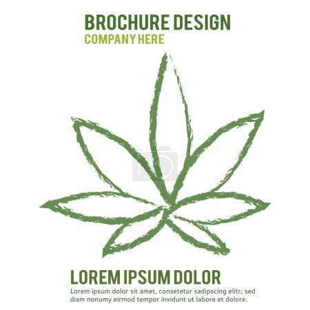 Illustration for Cannabis marijuana hemp leaf flat symbol or logo design. Abstract illustration. - Royalty Free Image