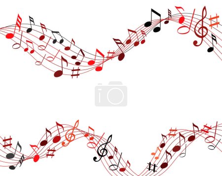 Illustration for Color music notes on a solide white background - Royalty Free Image