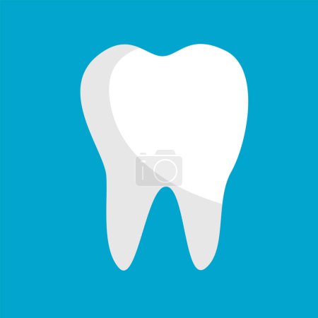 Téléchargez les illustrations : Symbole vectoriel des dents isolé sur fond bleu, Illustration vectorielle - en licence libre de droit