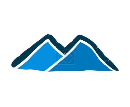 Ilustración de Icono de vector de montaña aislado sobre fondo blanco - imagen estilizada. - Imagen libre de derechos