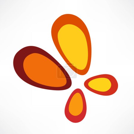 Illustration for White background with red butterfly - Royalty Free Image