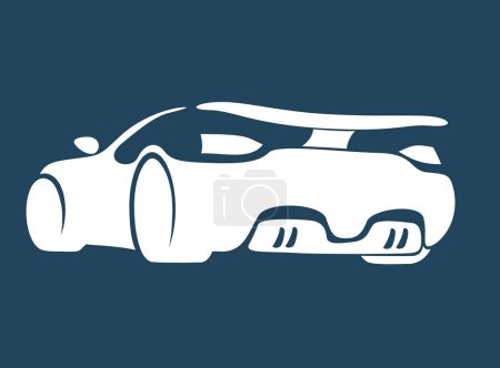Téléchargez les illustrations : Modèle de conception de logo vectoriel automobile abstrait de conception de voiture sur fond blanc, illustration - en licence libre de droit