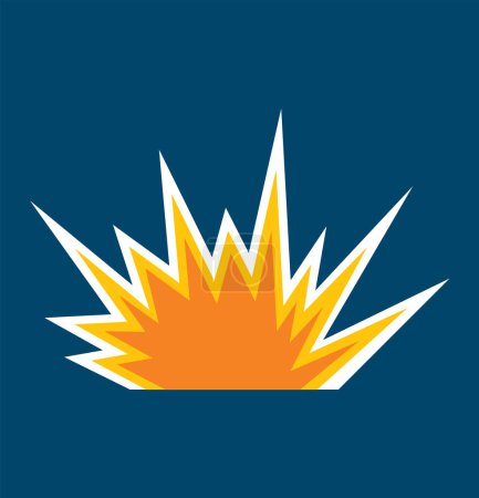 Ilustración de Vector icono de explosión amarillo sobre fondo azul. - Imagen libre de derechos