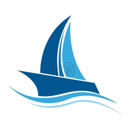 Ilustración de Yacht Icon, la silueta del vector - Imagen libre de derechos