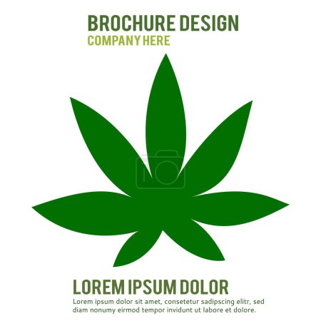 Téléchargez les illustrations : Cannabis marijuana chanvre feuille plat symbole ou logo design. Illustration synthétique. - en licence libre de droit
