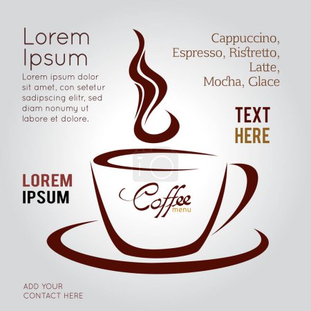 Ilustración de Taza de café marrón sobre fondo blanco, ilustración - Imagen libre de derechos
