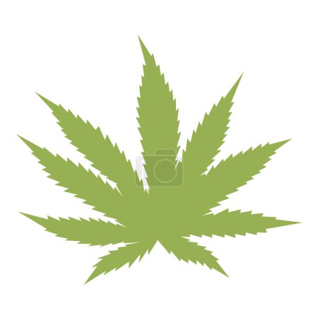 Illustration for Cannabis marijuana hemp leaf flat symbol or logo design. Abstract illustration. - Royalty Free Image
