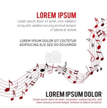 Illustration for Colorfull music notes on a solide white background - Royalty Free Image