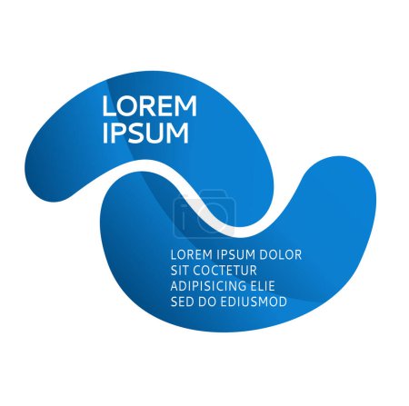 Ilustración de Símbolo abstracto, logotipo de tecnología azul sobre fondo blanco - Imagen libre de derechos