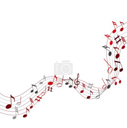 Illustration for Colorfull music notes on a solide white background - Royalty Free Image
