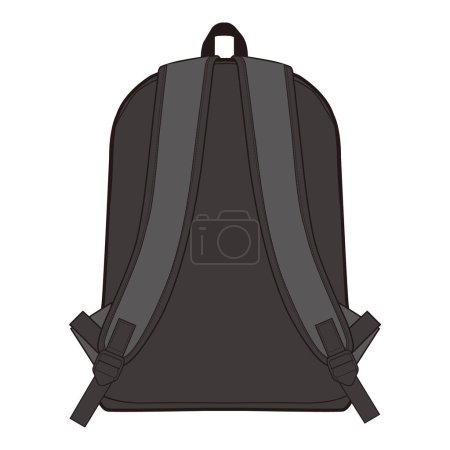 Photo for Backpack Fashion flat sketch design - Royalty Free Image