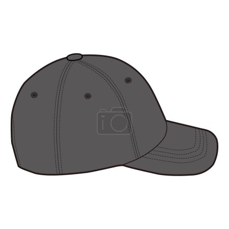 Photo for Baseball Cap  Snapback Hat Fashion flat sketch - Royalty Free Image