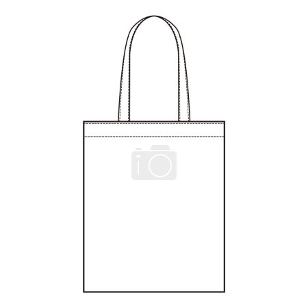 Photo for Tote bag Cross tote fashion flat sketch - Royalty Free Image