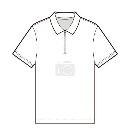 Polo shirts tee top fashion flat sketch