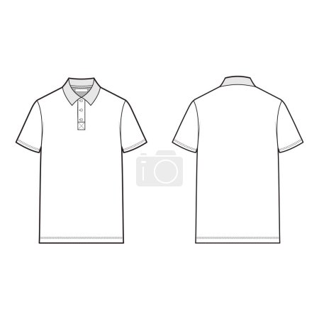 Polo tee-shirt mode top croquis plat