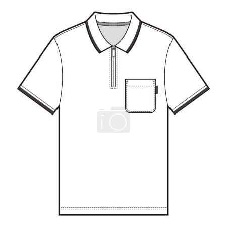 Photo for Polo shirts tee top fashion flat sketch - Royalty Free Image
