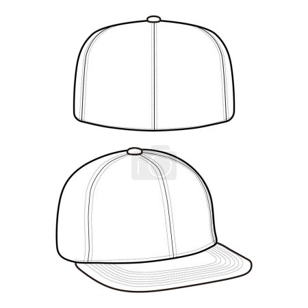 Foto de Snapback gorra sombrero moda plano boceto - Imagen libre de derechos