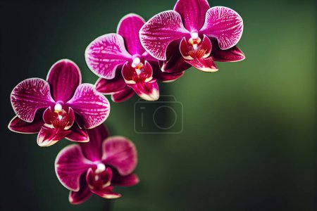 Photo for Close up view of a beautiful miniature red phalaenopsis orchid plant in bloom. High quality photo - Royalty Free Image