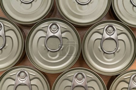 Photo for Top view of tin cans. Close up. - Royalty Free Image