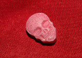 Purple skull world's strongest ecstasy pills close up background high quality big size dope print mug #632389300