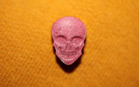 Photo for Purple skulls world's strongest ecstasy pills with mdma close up background high quality big size dope print - Royalty Free Image
