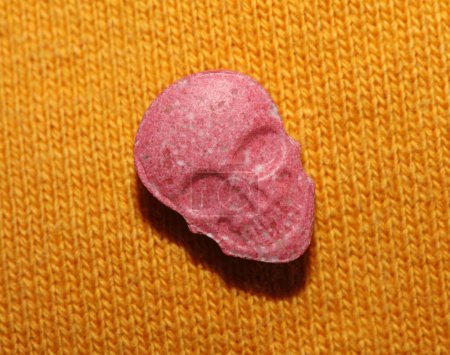 Photo for Purple skulls world's strongest ecstasy pills with mdma close up background high quality big size dope print - Royalty Free Image