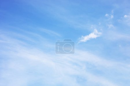 Foto de Fantastic soft white clouds against blue sky and copy space horizontal shape - Imagen libre de derechos