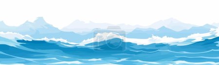 Téléchargez les illustrations : Texture vectorielle de la vue large de l'océan - en licence libre de droit