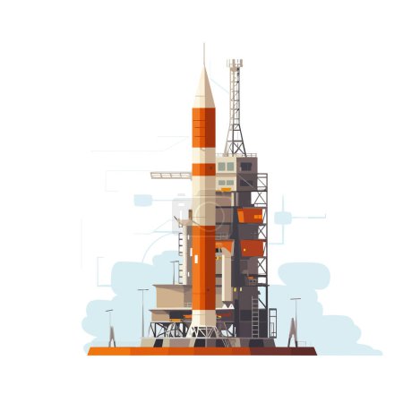 Illustration for Rocket launch pad vector isolated - Royalty Free Image