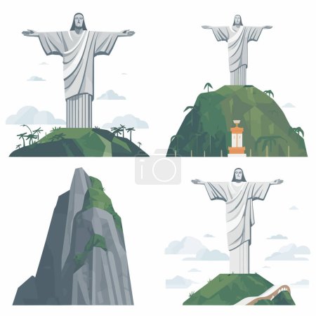 Illustration for Christ the Redeemer vector isolated on white - Royalty Free Image