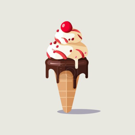 Téléchargez les illustrations : Illustration vectorielle crème glacée isolé - en licence libre de droit