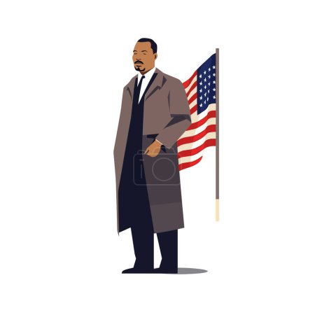 Illustration for Martin Luther King Jr vector illustration isolated - Royalty Free Image