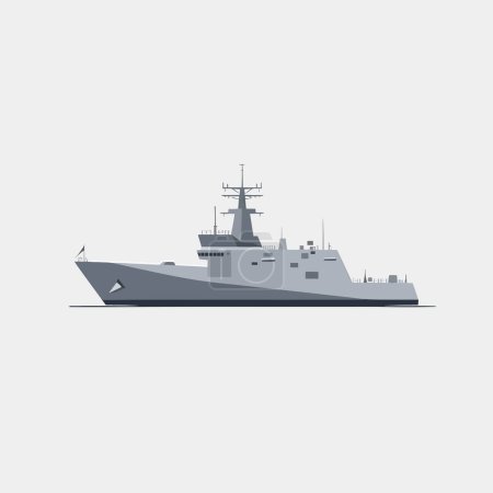 War ship vector illustration isolated