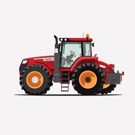 Téléchargez les illustrations : Vecteur tracteur isolé sur blanc - en licence libre de droit