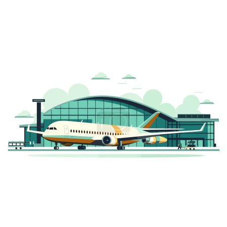 Illustrazione per Aeroporto vettore vintage piatto minimalista isolato - Immagini Royalty Free