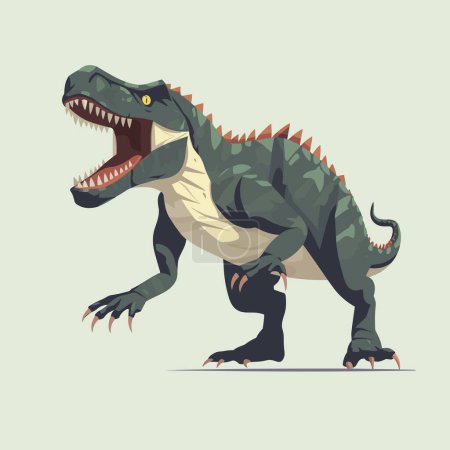 Téléchargez les illustrations : Giganotosaurus vecteur plat minimaliste isolé - en licence libre de droit