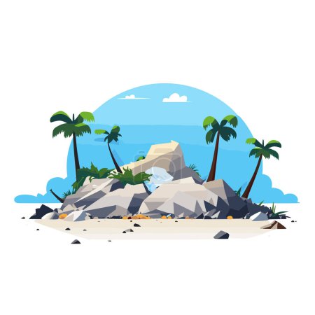 Illustration for Island made of plastic waste vector flat isolated illustration - Royalty Free Image