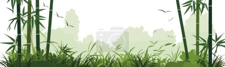 Illustration for A dense bamboo forest vector simple 3d smooth cut isolated illustration - Royalty Free Image