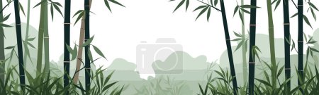 Ilustración de Un vector denso bosque de bambú simple 3d liso corte aislado ilustración - Imagen libre de derechos